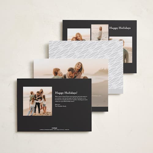 This is a snow new year photo cards with standard by Kennedi Shaw called update printing on recycled smooth signature in standard