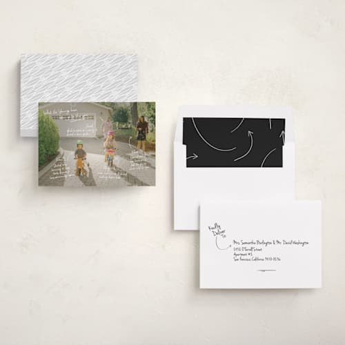 This is a snow new year photo cards with standard by Kennedi Shaw called update printing on recycled smooth signature in standard