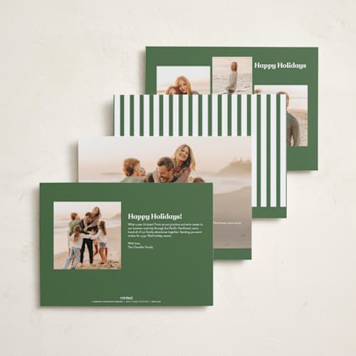 This is a spruce new year photo cards with standard by Owl and Toad called new location printing on recycled smooth signature in standard