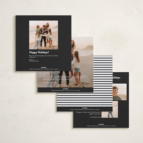 This is a charcoal new year photo cards with standard by JoAnn Jinks called square printing on recycled smooth signature in 5x5