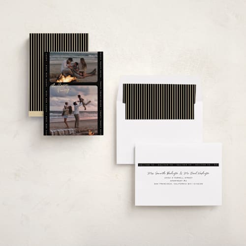 This is a retro new year photo cards with standard by Pixel and Hank called characteristic printing on recycled smooth signature in standard