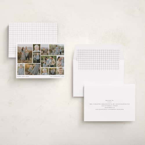 This is a snow new year photo cards with standard by Meggy Masters called photomontage printing on recycled smooth signature in standard