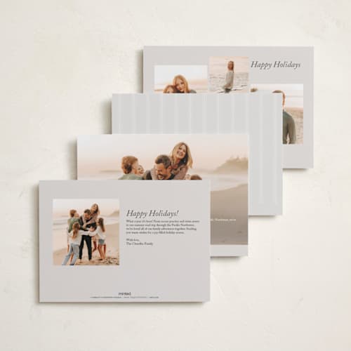This is a fog new year photo cards with standard by Brianne Larsen called surround printing on recycled smooth signature in standard