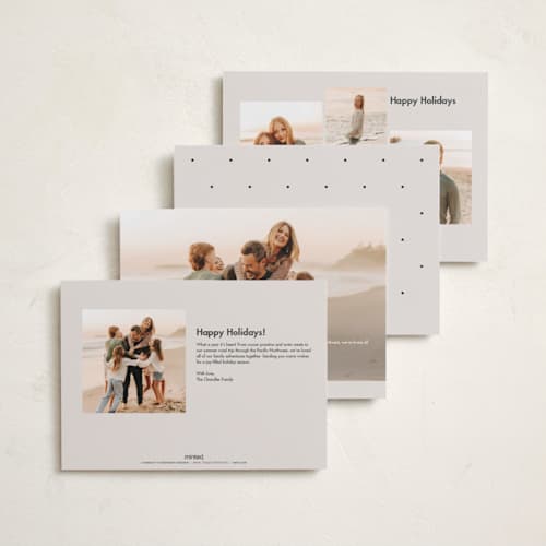 This is a vanilla new year photo cards with standard by Lea Delaveris called new view printing on recycled smooth signature in standard