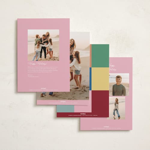 This is a confetti new year photo cards with standard by Pati Cascino called joyful moments printing on recycled smooth signature in standard