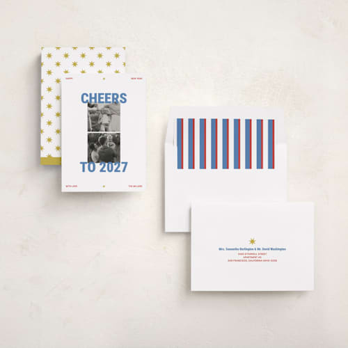 This is a glacier new year photo cards with standard by Ashlee Townsend called bold little bold printing on recycled smooth signature in standard
