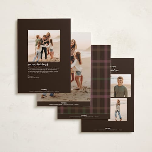 This is a leather new year photo cards with standard by Elly called modern collage printing on recycled smooth signature in standard