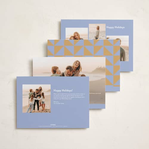This is a confetti new year photo cards with standard by Tracy Schifeling called modern colorblock printing on recycled smooth signature in standard