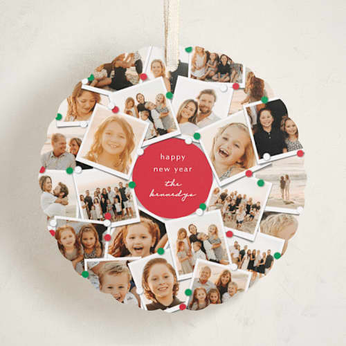 This is a merlot holiday card ornaments with standard by fatfatin called family tree printing on recycled smooth signature in ornament