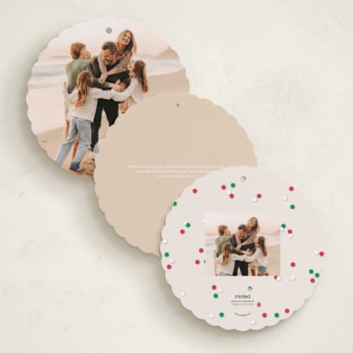 This is a merlot holiday card ornaments with standard by fatfatin called family tree printing on recycled smooth signature in ornament