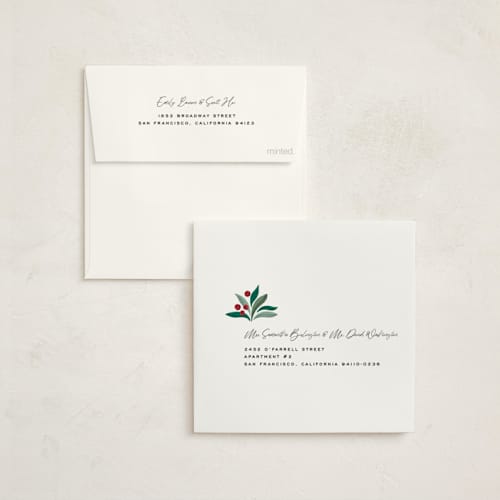 This is a wreath holiday card ornaments with standard by Yuliya Evseeva called winter wreath printing on signature in ornament