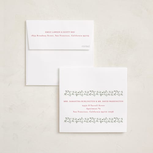 This is a holly berry holiday card ornaments with standard by Mansi Verma called ornament wreathe printing on recycled smooth signature in ornament