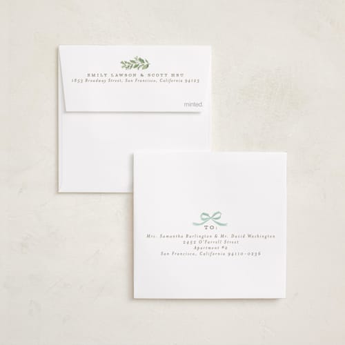 This is a wintermint holiday card ornaments with standard by Everett Paper Goods called wreath of doves printing on recycled smooth signature in ornament