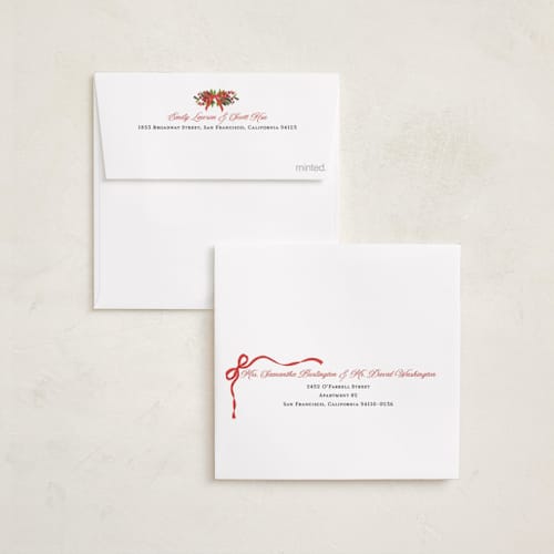 This is a crimson holiday card ornaments with standard by Sherley Ferreira called christmas ornament printing on recycled smooth signature in ornament