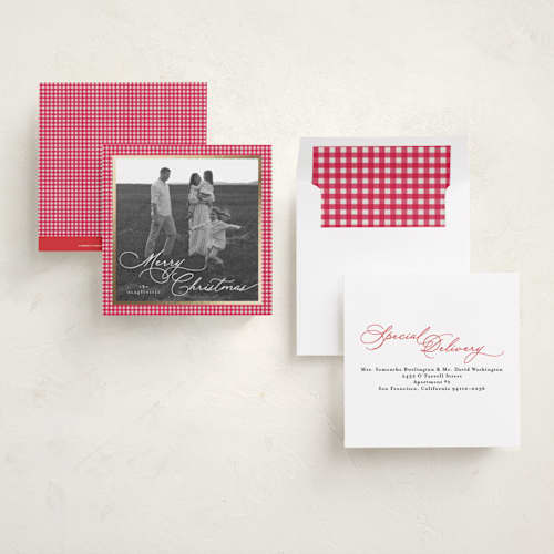 This is a apples foil pressed holiday cards with foil pressed by Tamara Hilje called allegro printing on recycled smooth signature in square