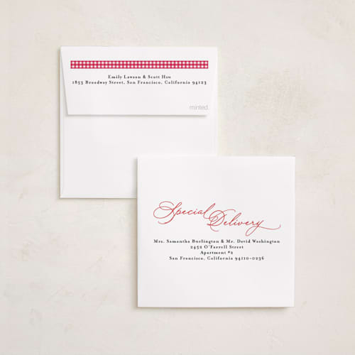 This is a apples foil pressed holiday cards with foil pressed by Tamara Hilje called allegro printing on recycled smooth signature in square