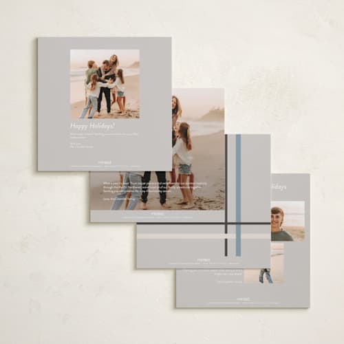 This is a icicle foil pressed holiday cards with foil pressed by Mandy Lee called perfectly plaid printing on recycled smooth signature in square