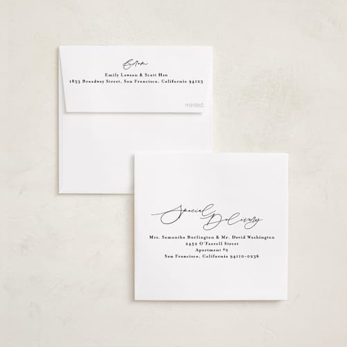 This is a licorice foil pressed holiday cards with foil pressed by Tamara Hilje called holiday soneto printing on recycled smooth signature in square
