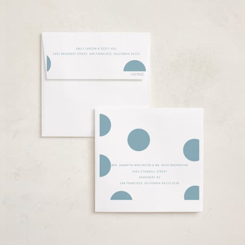 This is a blue jay foil pressed holiday cards with foil pressed by Blustery August called pompom printing on recycled smooth signature in square