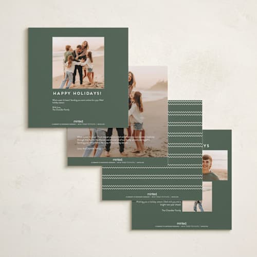 This is a spruce foil pressed holiday cards with foil pressed by Gwen Bedat called top of the mountain printing on recycled smooth signature in square