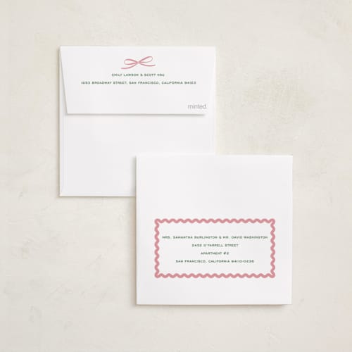 This is a candy foil pressed holiday cards with foil pressed by Erin German called gingham fun printing on recycled smooth signature in square