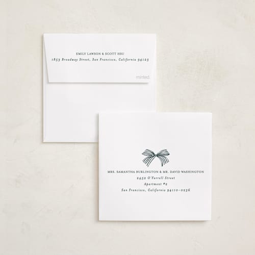 This is a night foil pressed holiday cards with foil pressed by Brooke Chandler called square present printing on recycled smooth signature in square