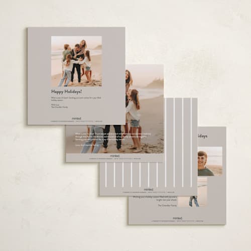 This is a fog foil pressed holiday cards with foil pressed by Ana Sharpe called year in display printing on recycled smooth signature in square