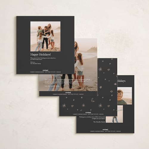 This is a iron foil pressed holiday cards with foil pressed by Kartika Paramita called popz border printing on recycled smooth signature in square