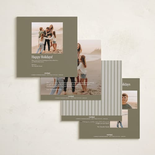 This is a newsprint foil pressed holiday cards with foil pressed by Ani Somi called silverpoint printing on recycled smooth signature in square