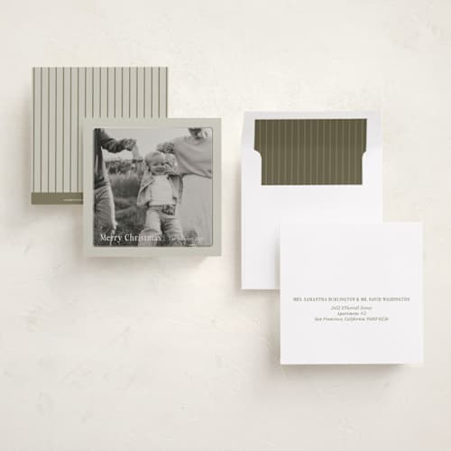 This is a newsprint foil pressed holiday cards with foil pressed by Ani Somi called silverpoint printing on recycled smooth signature in square