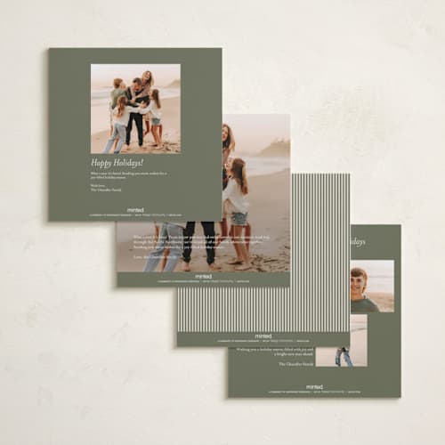 This is a sage foil pressed holiday cards with foil pressed by Angela Garrick called tennessee printing on recycled smooth signature in square