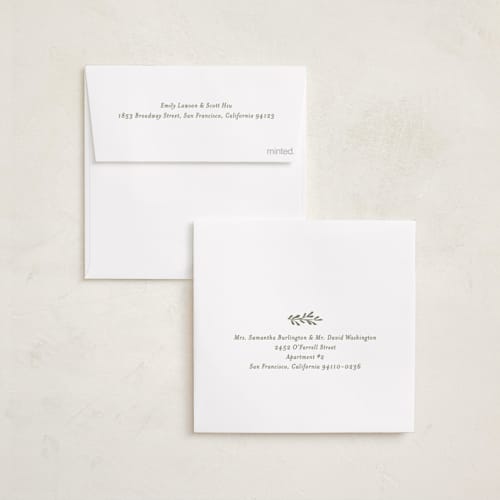 This is a sage foil pressed holiday cards with foil pressed by Angela Garrick called tennessee printing on recycled smooth signature in square