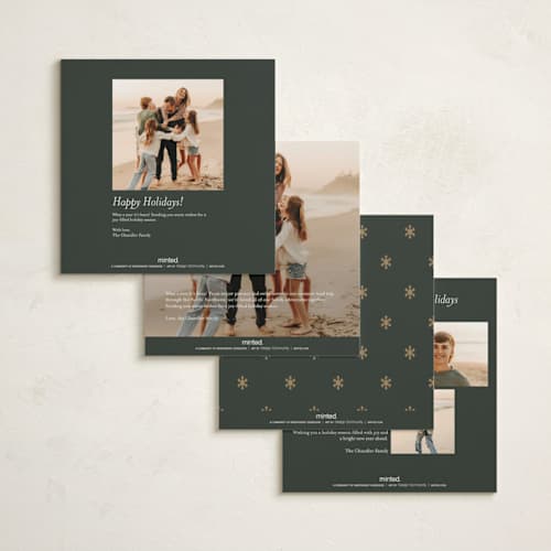 This is a evergreen foil pressed holiday cards with foil pressed by Jelena Vuletic called everleigh printing on signature in square