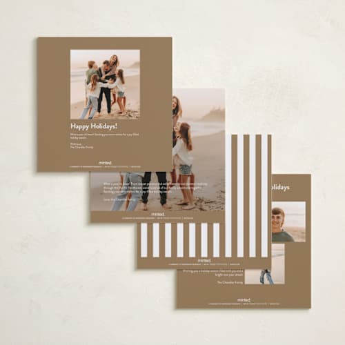 This is a vanilla foil pressed holiday cards with foil pressed by Lucrecia Caporale called minimal frame printing on recycled smooth signature in square