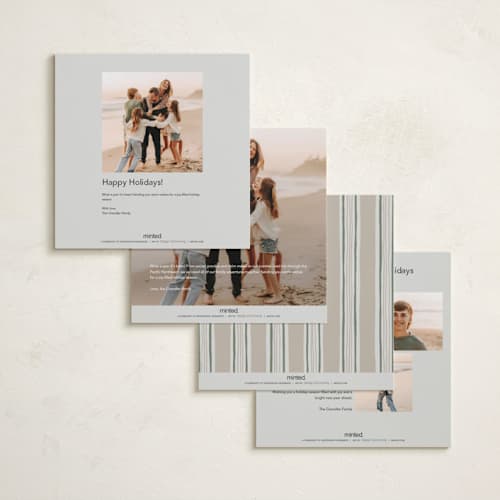 This is a winter holiday photo cards with standard by Kelly Williams called lasting memories printing on recycled smooth signature in square