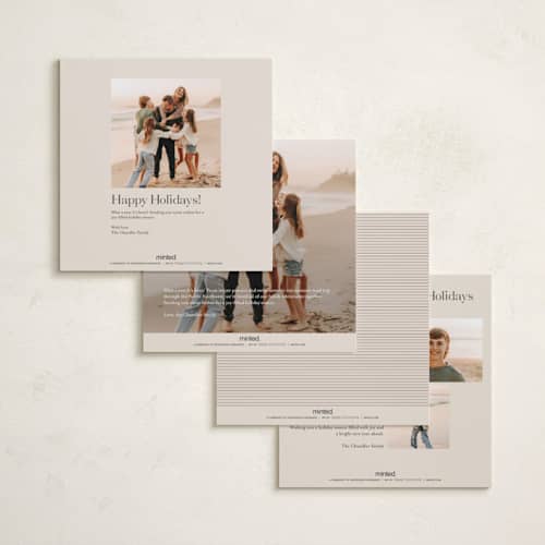This is a ivory holiday photo cards with standard by Beth Vassalo called vintage square printing on recycled smooth signature in square