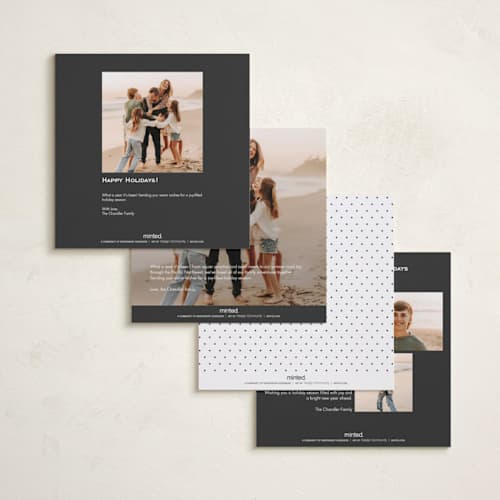 This is a snow holiday photo cards with standard by JoAnn Jinks called balance center printing on recycled smooth signature in square