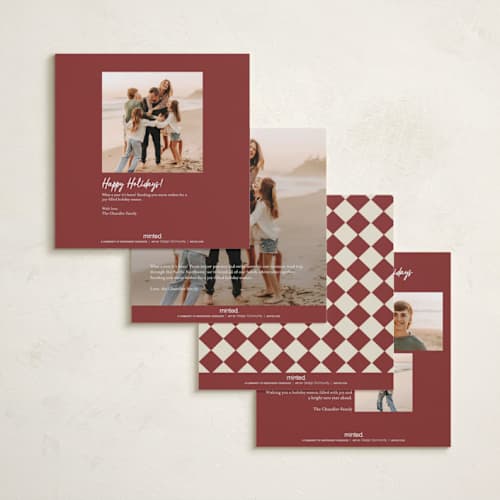 This is a holly berry holiday photo cards with standard by Helena Vitto called old is cool christmas printing on recycled smooth signature in square