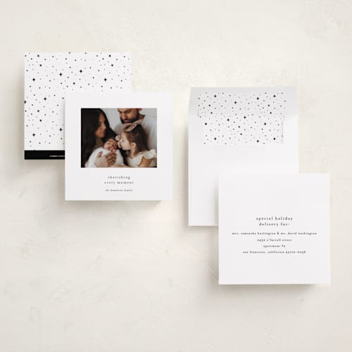This is a coal holiday photo cards with standard by Blustery August called brandy butter printing on recycled smooth signature in square