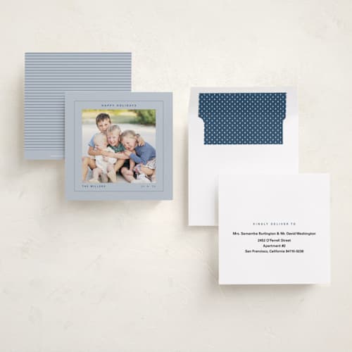This is a ice holiday photo cards with standard by Bethan called kodak printing on recycled smooth signature in square