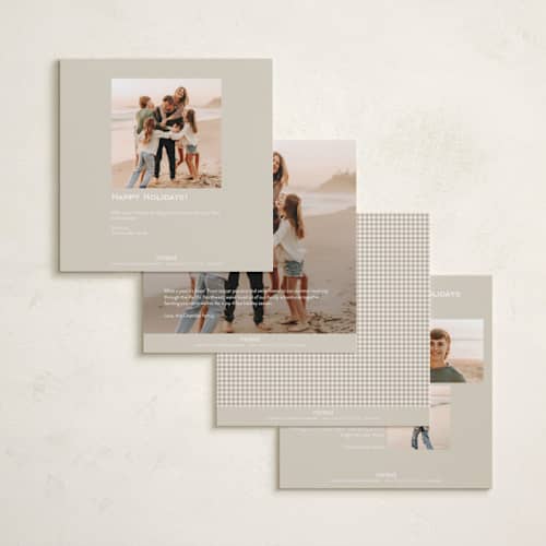 This is a frost holiday photo cards with standard by Erin German called gingham fun printing on recycled smooth signature in square