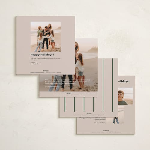 This is a fir holiday photo cards with standard by Tamara Hilje called chunky printing on recycled smooth signature in square
