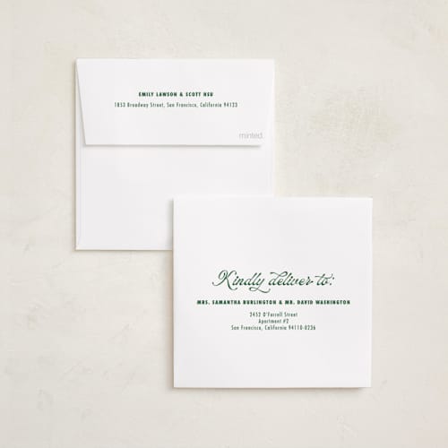 This is a fir holiday photo cards with standard by Tamara Hilje called chunky printing on recycled smooth signature in square