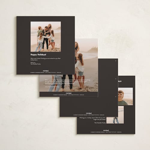 This is a sable holiday photo cards with standard by Meggy Masters called film square printing on recycled smooth signature in square