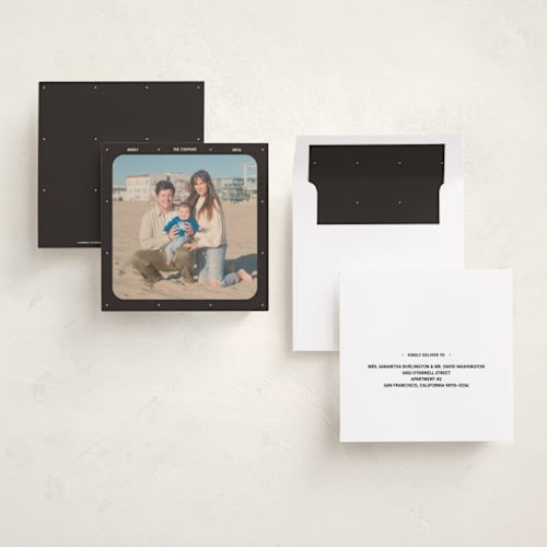 This is a sable holiday photo cards with standard by Meggy Masters called film square printing on recycled smooth signature in square