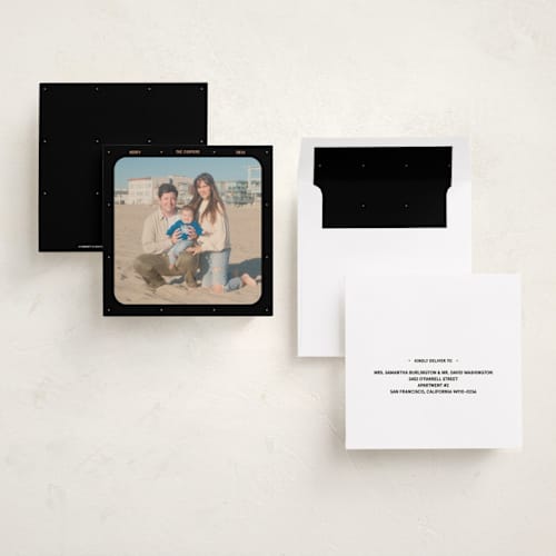 This is a chimney soot holiday photo cards with standard by Meggy Masters called film square printing on recycled smooth signature in square