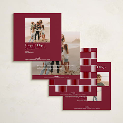 This is a snow holiday photo cards with standard by Playground Prints called the peaceful minimalist printing on recycled smooth signature in square