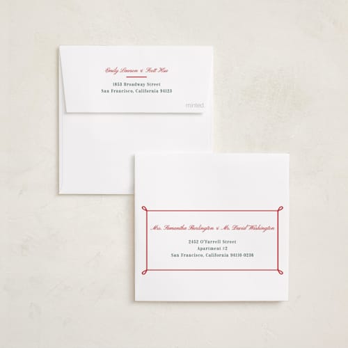 This is a holly berry holiday photo cards with standard by Alston Foster called festive gingham plaid printing on recycled smooth signature in square