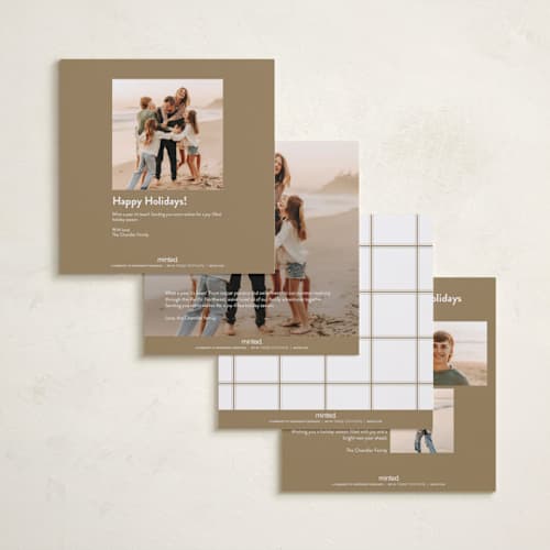This is a starlight holiday photo cards with standard by Lucrecia Caporale called minimal border printing on recycled smooth signature in square