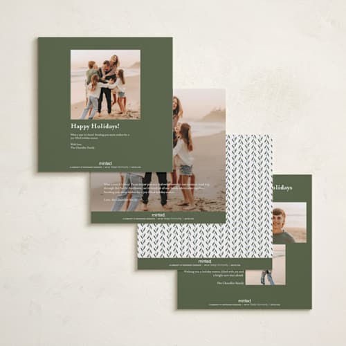 This is a winter garden holiday photo cards with standard by Alston Foster called merry classic printing on recycled smooth signature in square